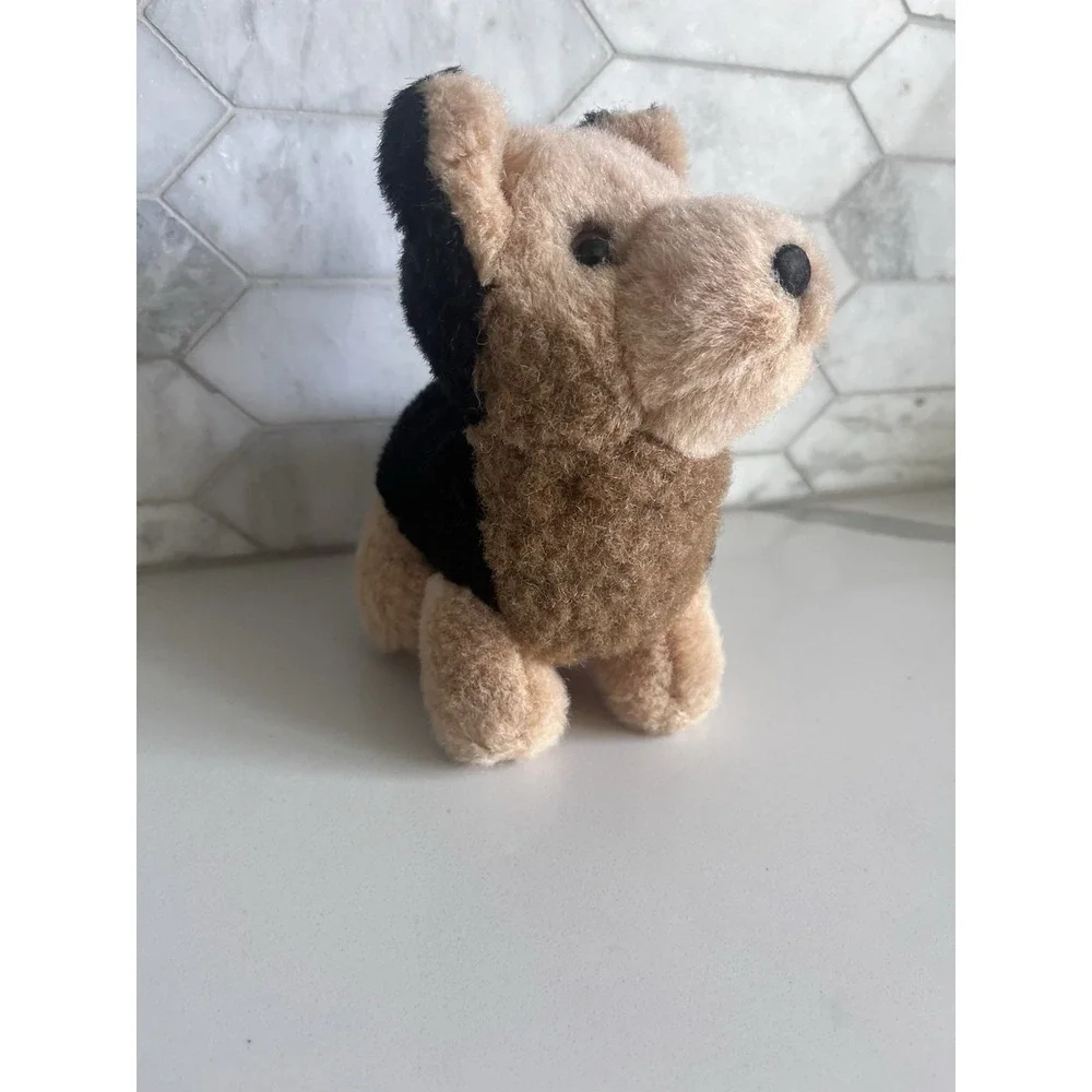 Vintage German Shepard Puppy Stuffed Plush Animal Puppy Dog Small 6